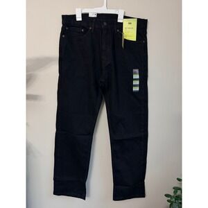 Levi's 505 Regular Fit Jeans Mens 34x30 Black Flex Stretch Straight Leg NWT